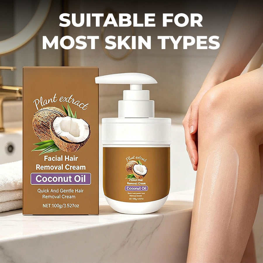 πΏGentle Coconut Oil Hair Removal Cream β No Razor. No Wax. No Pain.