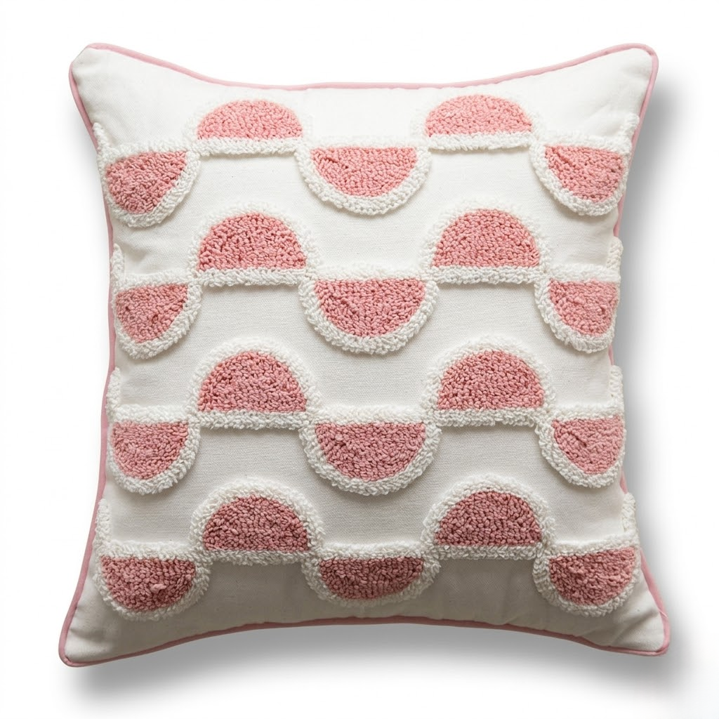 Pink polka dot throw pillow