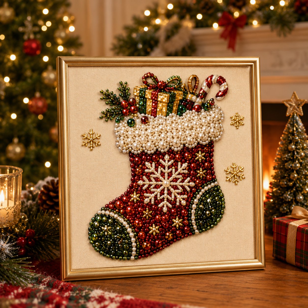 DIY Christmas Pearl Art Kit – Create, Frame & Display