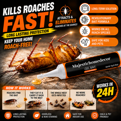 Fast-Acting Cockroach Gel Bait for Kitchens & Bathrooms