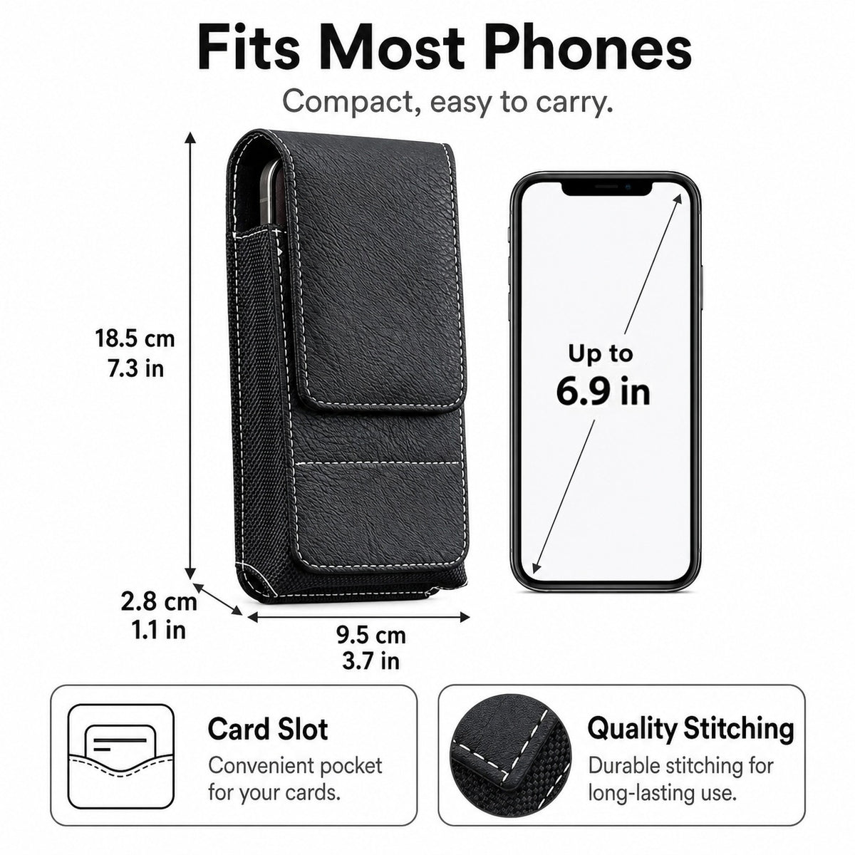 💥LAST DAY SALE 50%OFF⚡Waist Belt Cell Phone Pouch 📱 Multi-Pocket Leather Holster with Card Holder