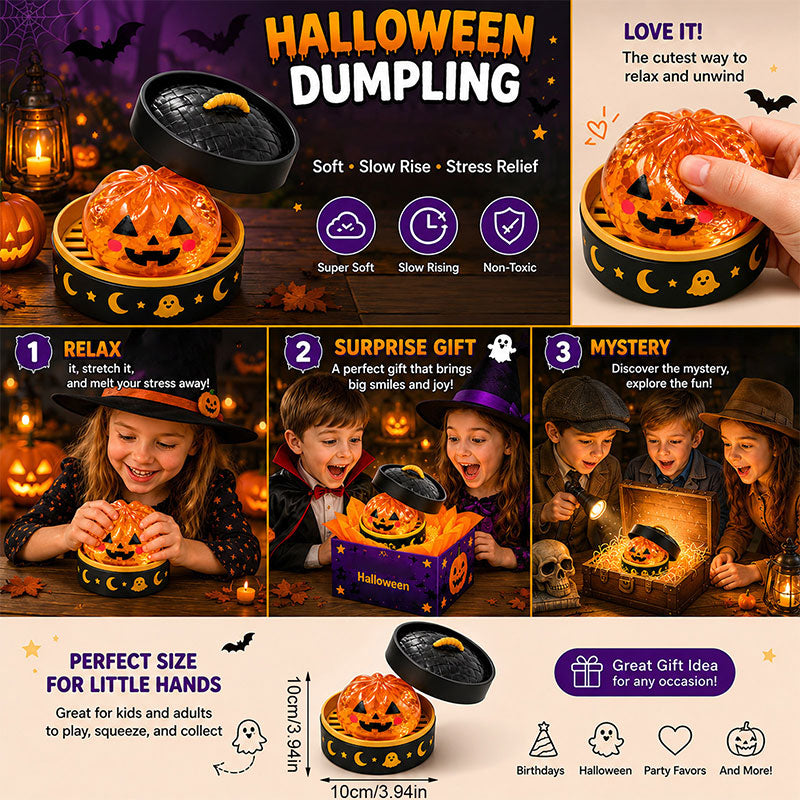🎃 Halloween Squishy Blind Box — Slow-Rise Dumpling Squeeze Toy