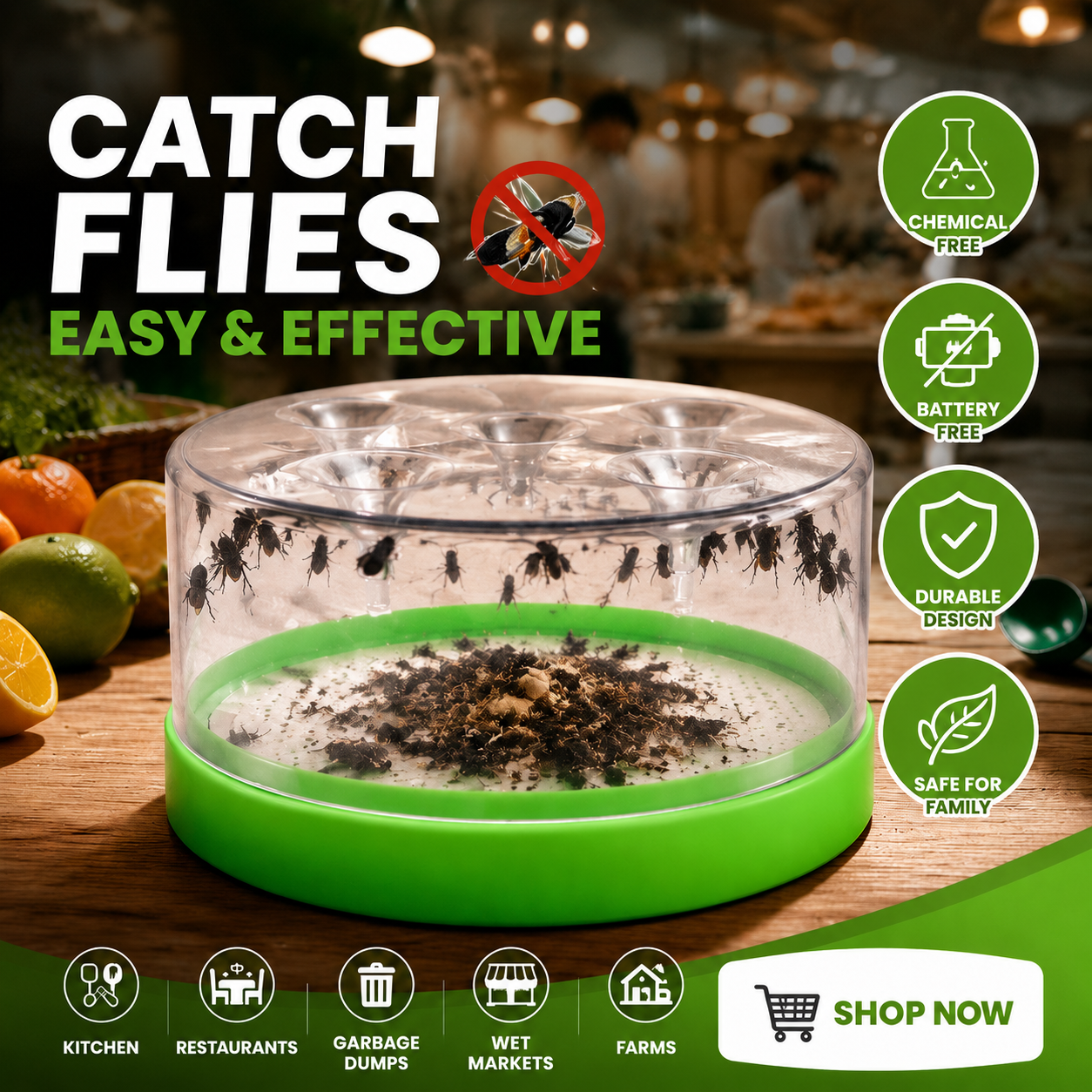 Reusable Fly Trap — Chemical-Free, No Electricity Needed