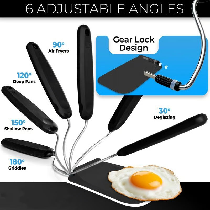 😍KITCHEN FAVORITE | 7-Position Adjustable Spatula – Multi-Angle Turner for Frying Pans, Griddles & Air Fryers