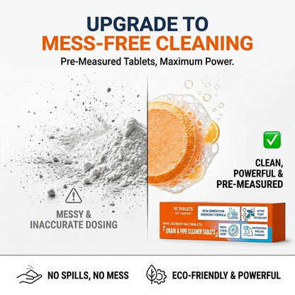 💥Foaming Drain Cleaner Tablets — Active Oxygen, Non-Toxic | Unclogs & Freshens Every Drain in Your Home