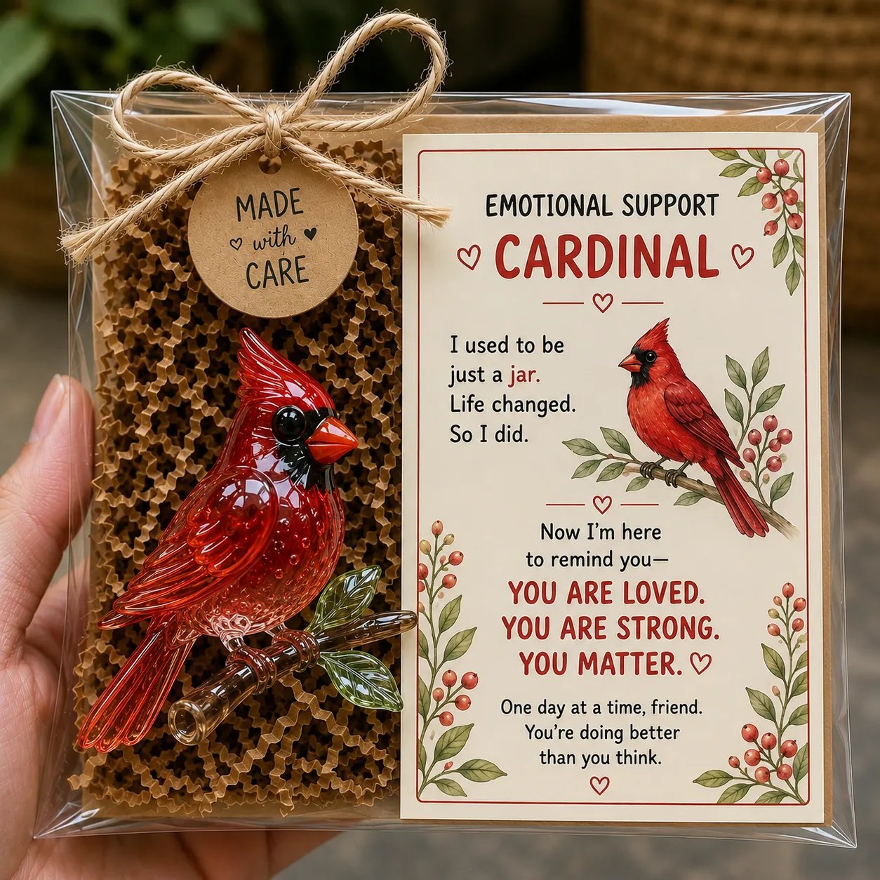 Emotional Support Glass Animal – Encouragement Card Included💌