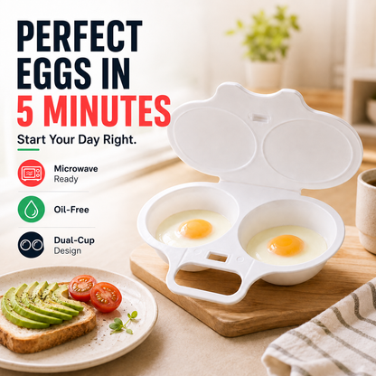 🥚Microwave Egg Poacher with Lid & Handle
