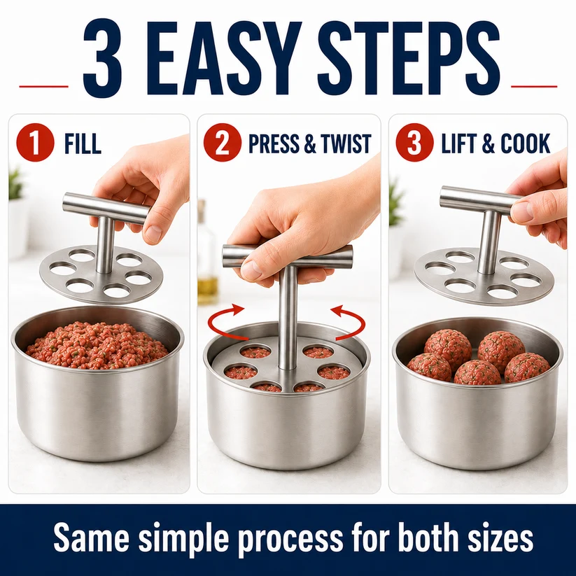 🎉Buy More Get More Free🔥Stainless Steel Meatball Press.
