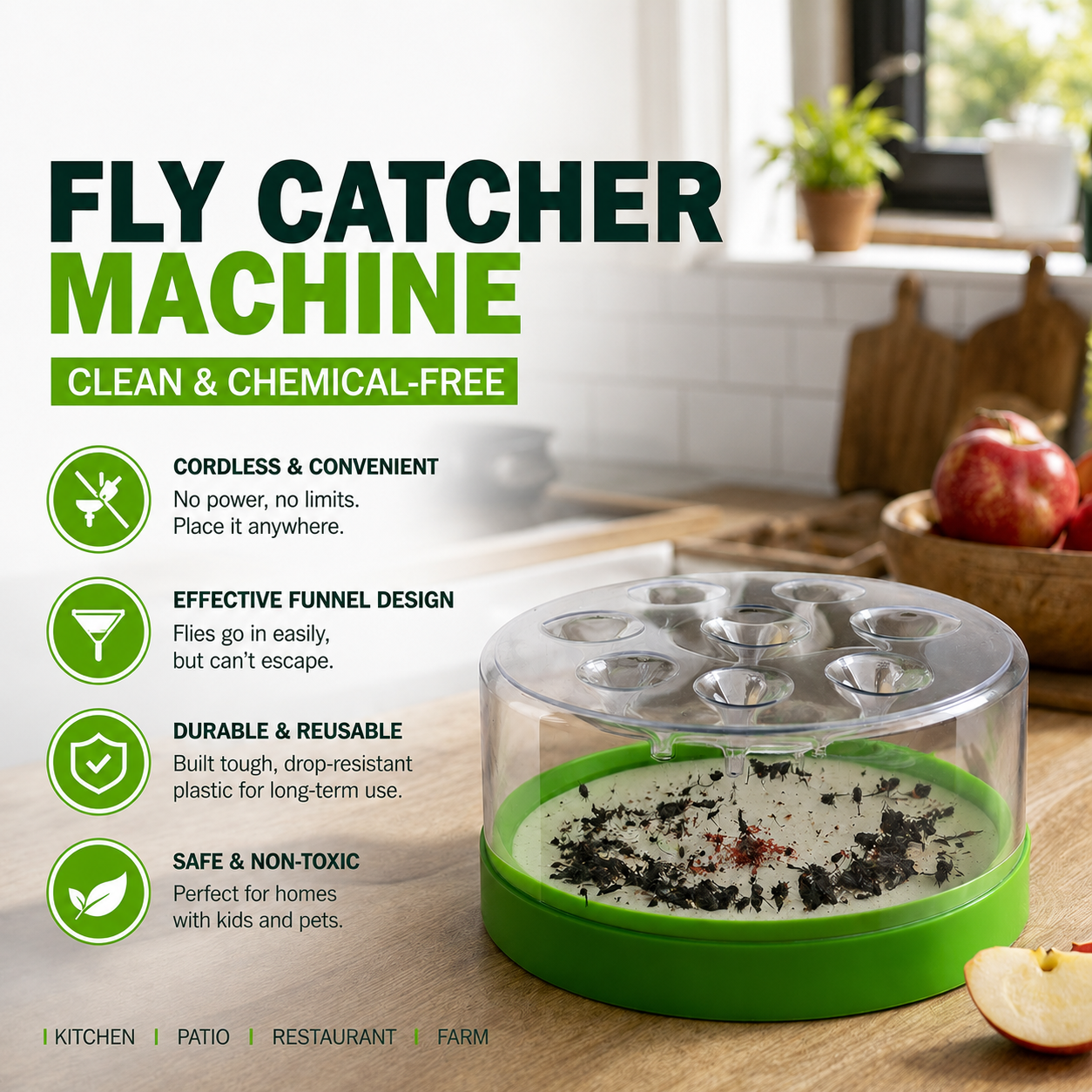 Reusable Fly Trap — Chemical-Free, No Electricity Needed