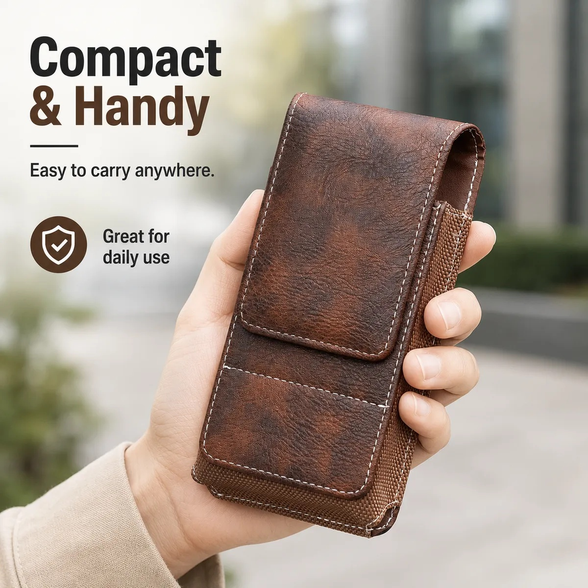 💥LAST DAY SALE 50%OFF⚡Waist Belt Cell Phone Pouch 📱 Multi-Pocket Leather Holster with Card Holder