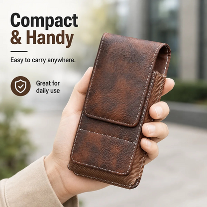 💥LAST DAY SALE 50%OFF⚡Waist Belt Cell Phone Pouch 📱 Multi-Pocket Leather Holster with Card Holder