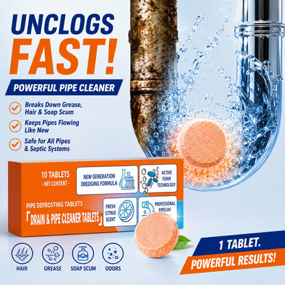 💥Foaming Drain Cleaner Tablets — Active Oxygen, Non-Toxic | Unclogs & Freshens Every Drain in Your Home