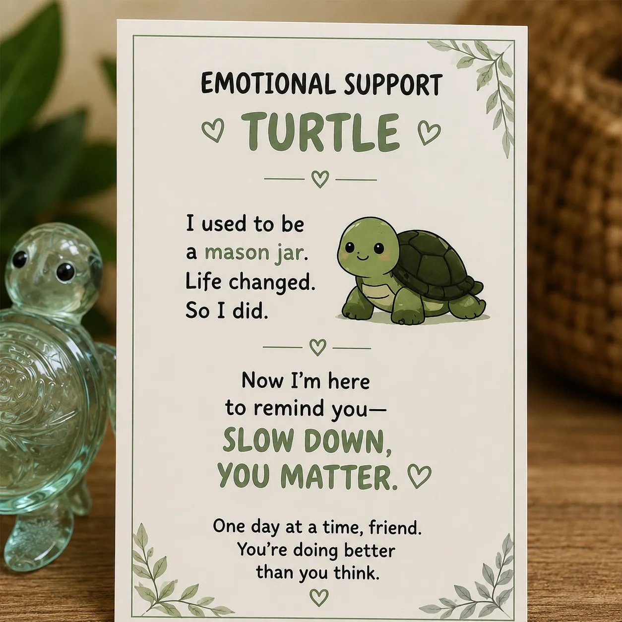 Emotional Support Glass Animal – Encouragement Card Included💌