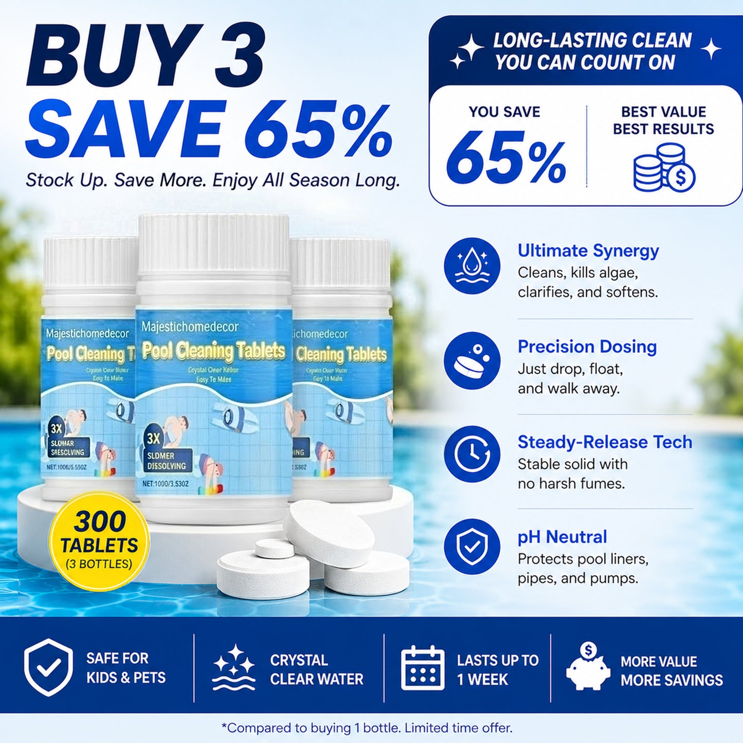 The Next-Gen Pool Purifier is here ✨ 2X Stronger Algae Control, Gentle & Safe for Kids!