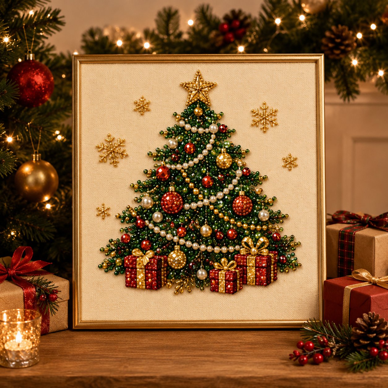 DIY Christmas Pearl Art Kit – Create, Frame & Display