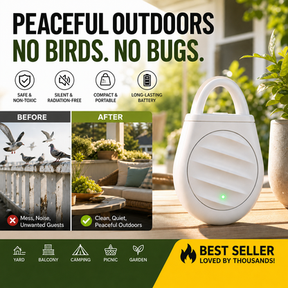 🐦Portable Ultrasonic Bird & Pest Repellent – Rechargeable Keychain Deterrent