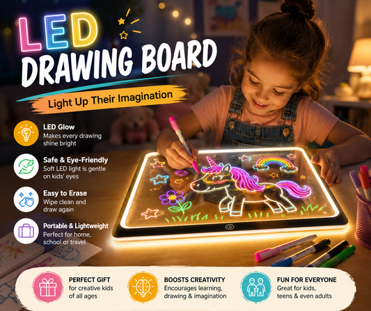 Neon LED Drawing Board for Kids