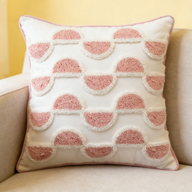 Pink polka dot throw pillow
