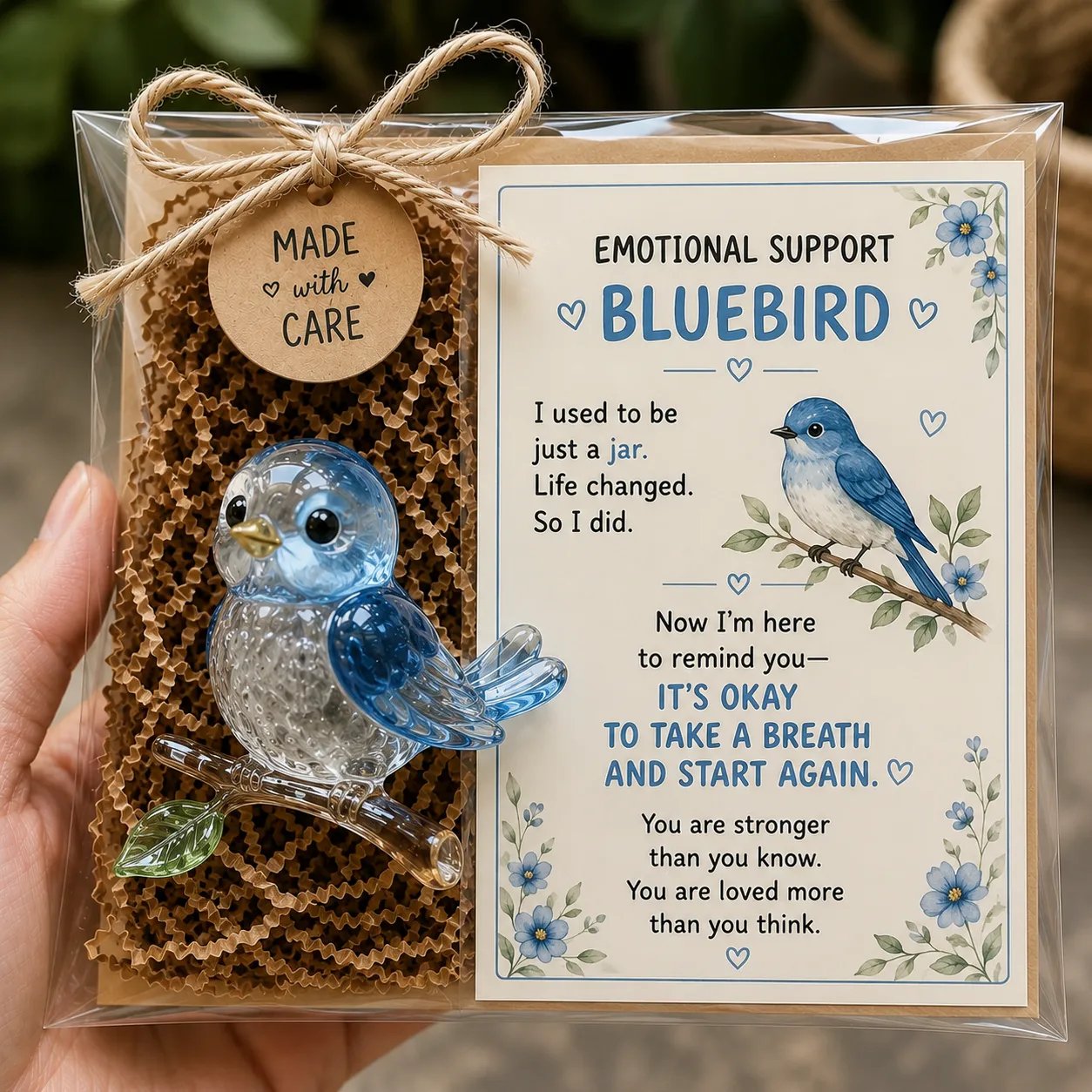 Emotional Support Glass Animal – Encouragement Card Included💌