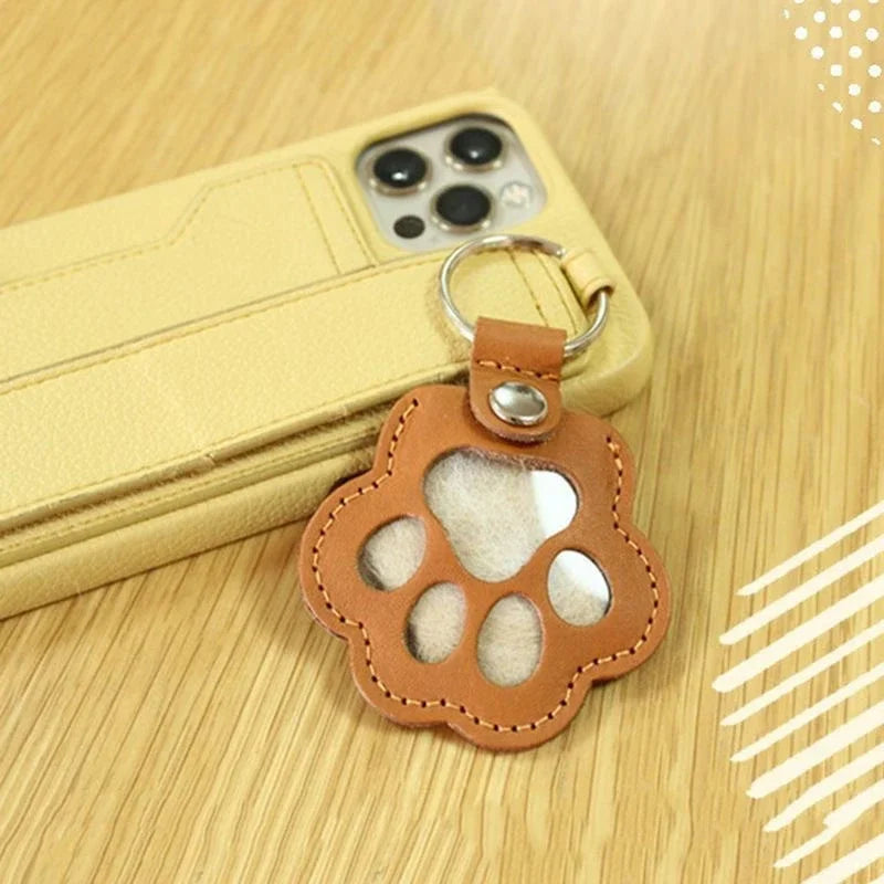 Memorial Leather Pet Hair Storage Keychain