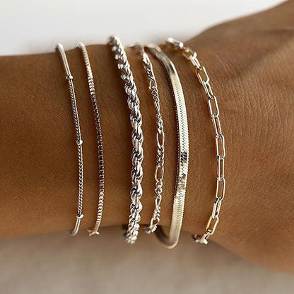 Heosuneion 6-Chain Stacking Bracelet Set