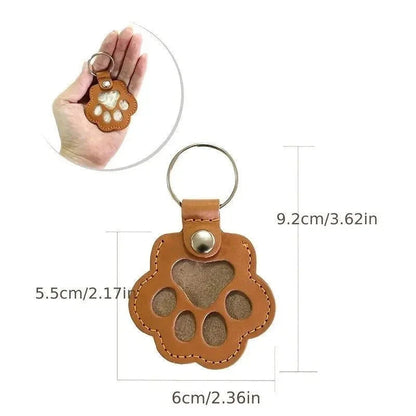 Memorial Leather Pet Hair Storage Keychain