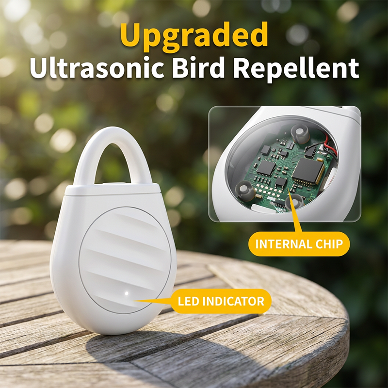 🐦Portable Ultrasonic Bird & Pest Repellent – Rechargeable Keychain Deterrent