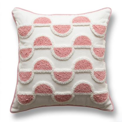Pink polka dot throw pillow